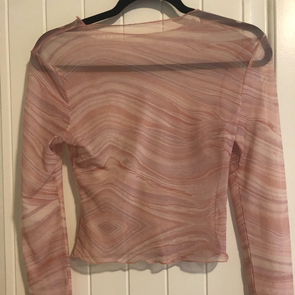 Pink marble mesh top - Picture 3 of 3